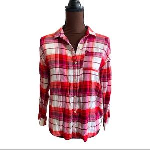 Old Navy youth plaid boyfriend shirt size XL youth 14